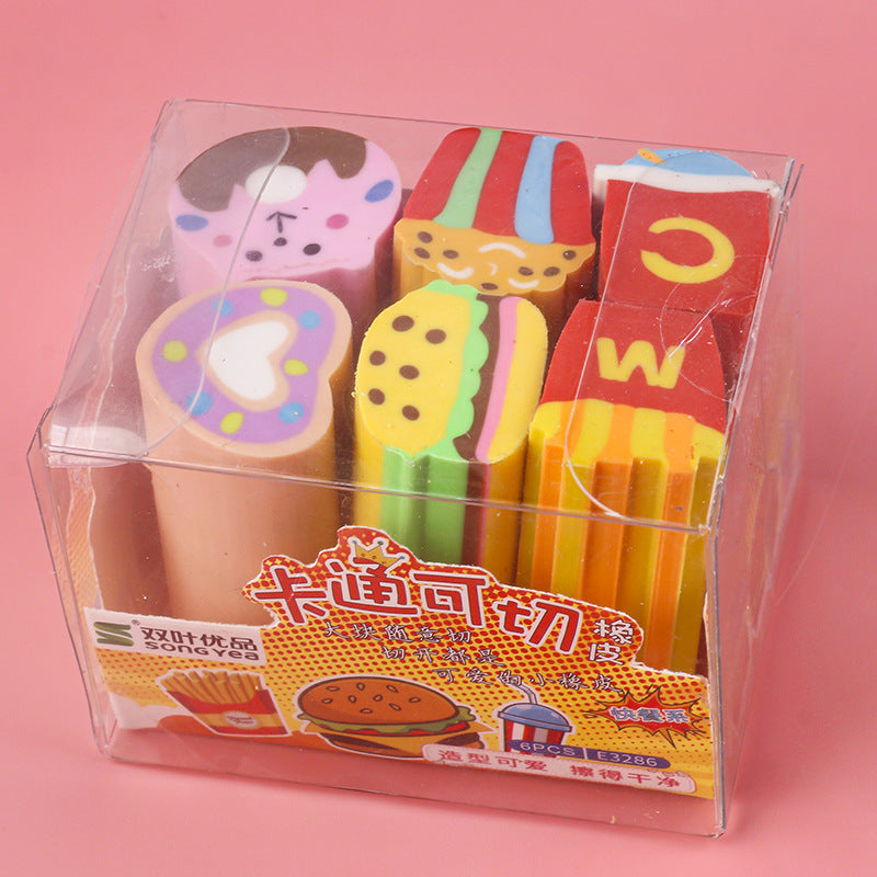 Wholesale Children's Small Animal Desserts Simulation Cartoon Rubber Eraser